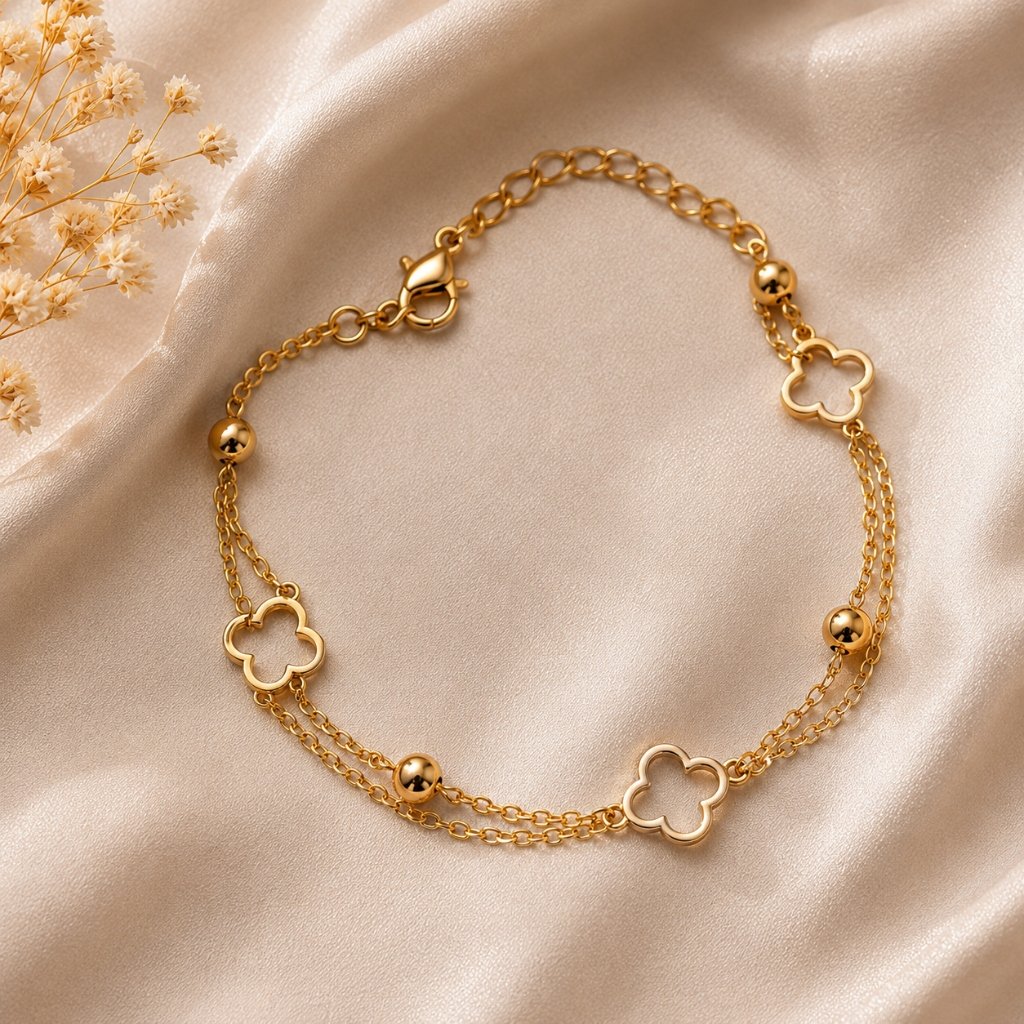Clover Double Chain Bracelet alternate view