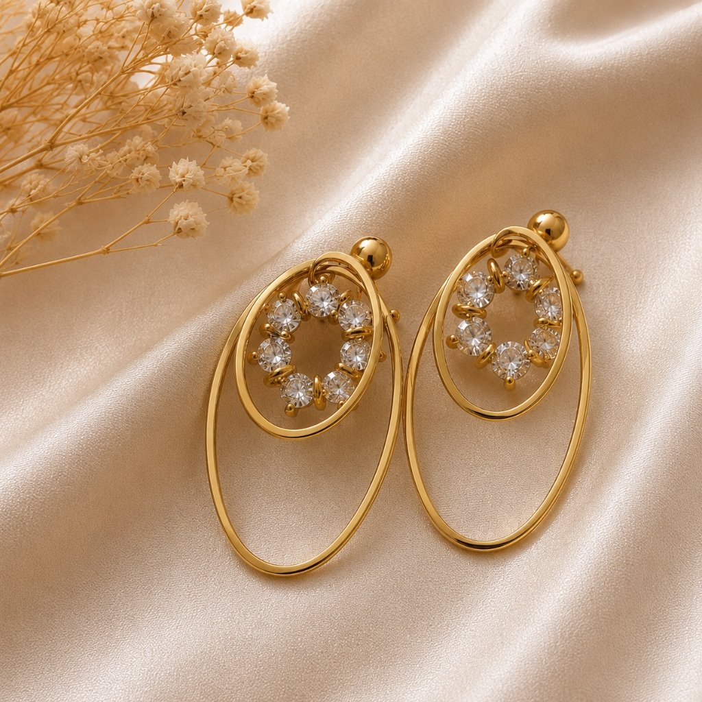 Crystal Loop Earrings detail view 2