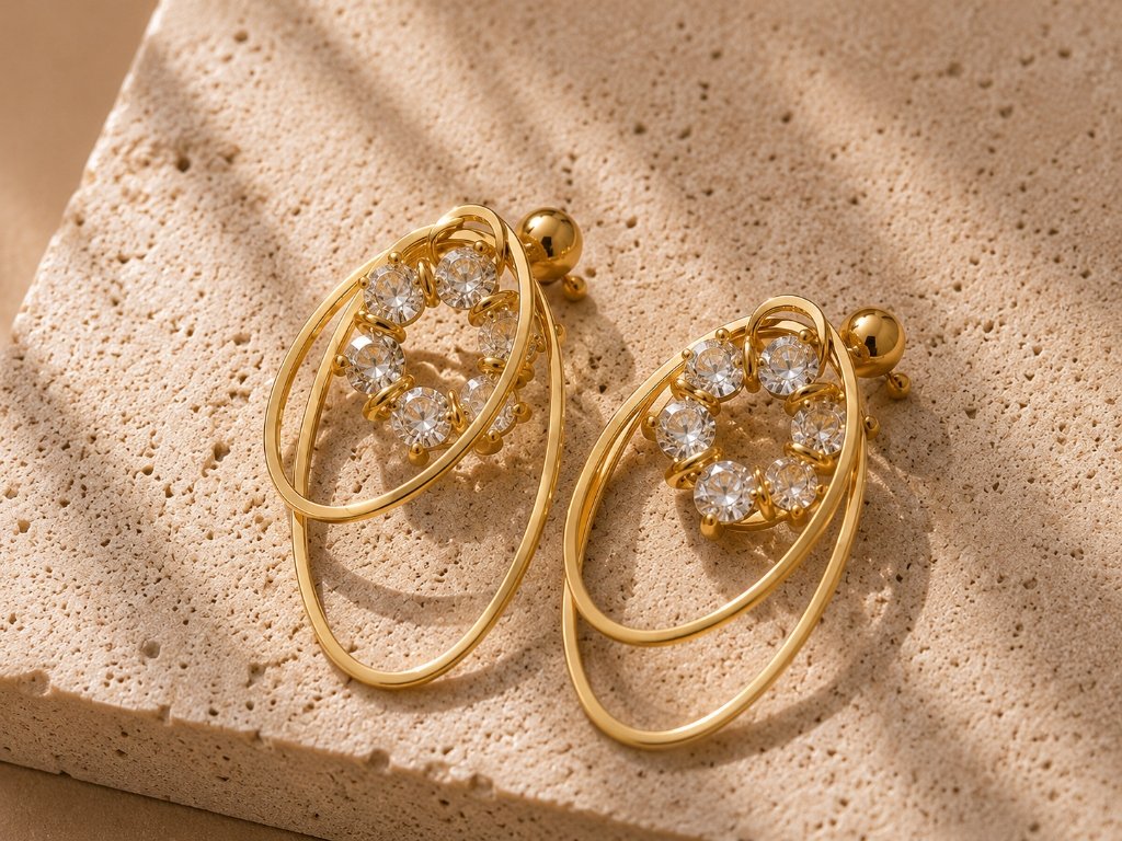 Crystal Loop Earrings by Calistry