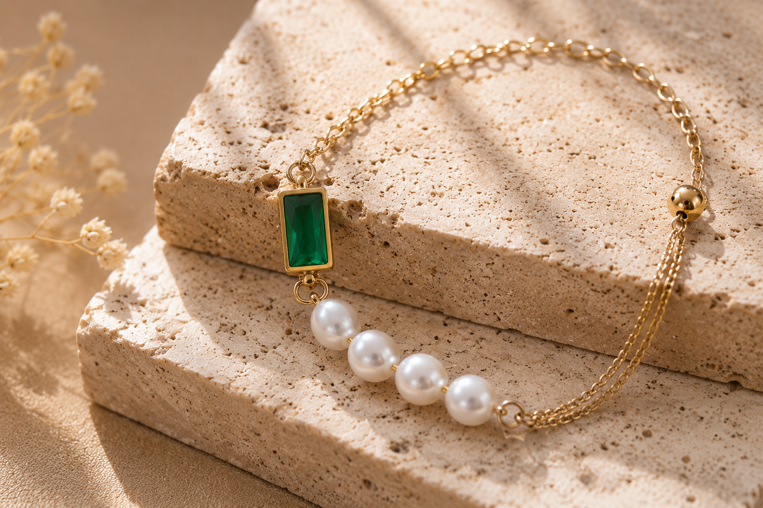 Emerald Pearl Bracelet by Calistry