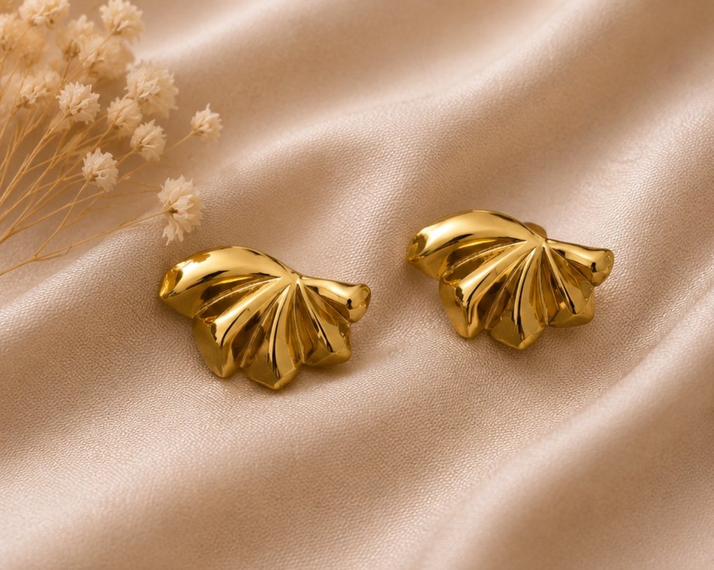 Gilded Fan Studs alternate view