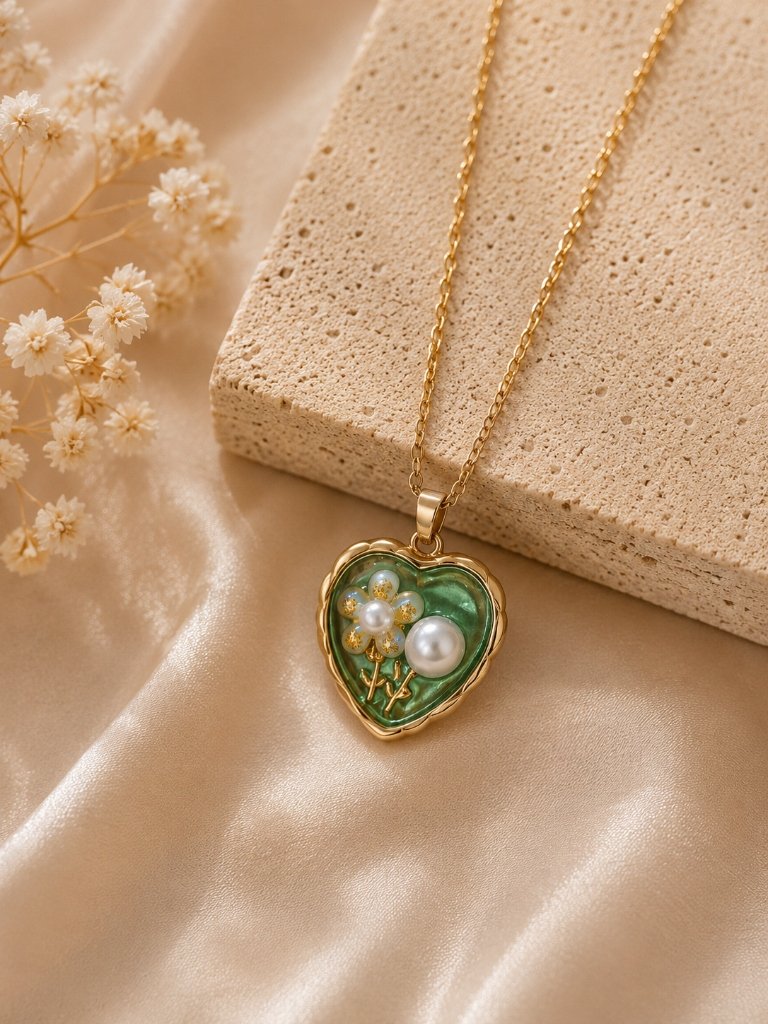 Emerald Heart Locket alternate view
