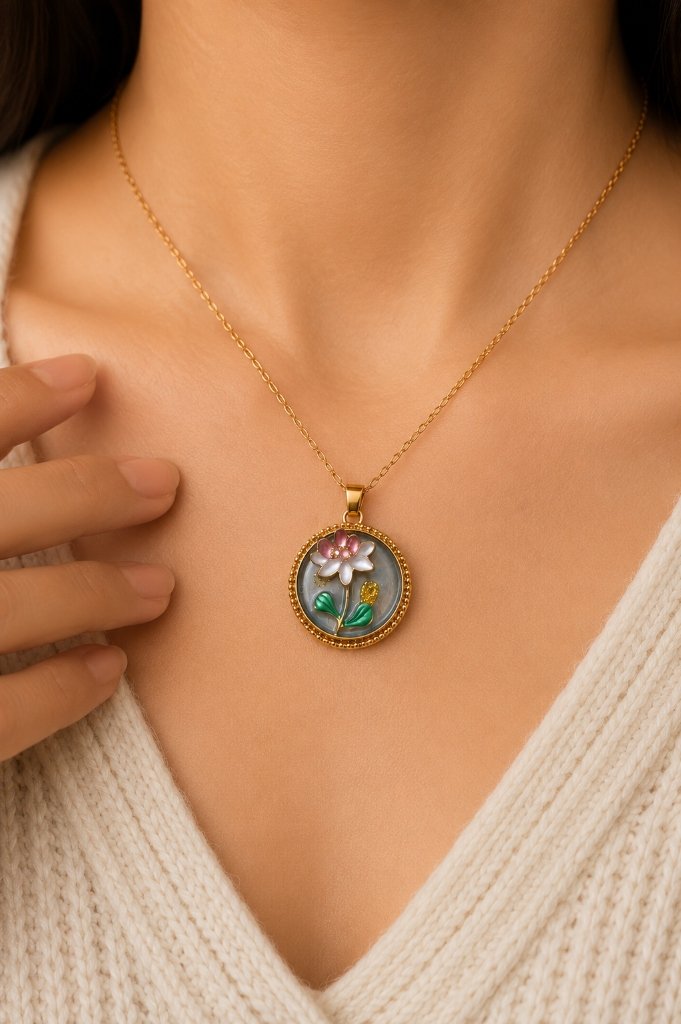 Lotus Mother-of-Pearl Pendant alternate view