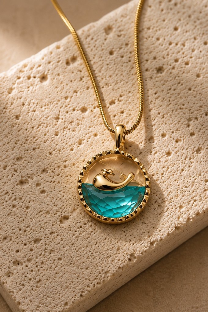 Ocean Whale Wave Pendant by Calistry