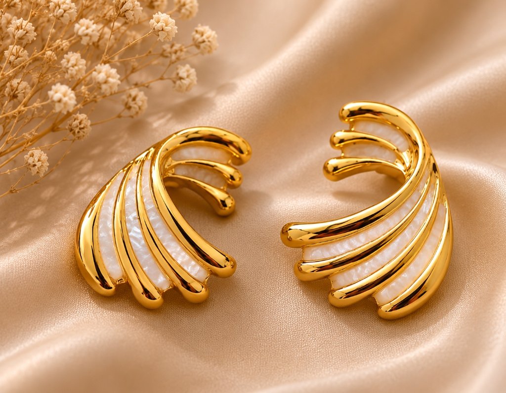 Wing Pearl Earrings by Calistry
