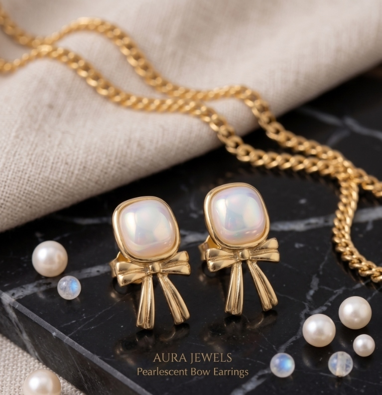 Bow Stud Earrings jewellery by Calistry
